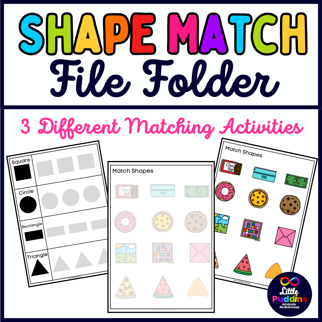 Autism Shapes Sorting / Matching File Folder Game Special Education Math