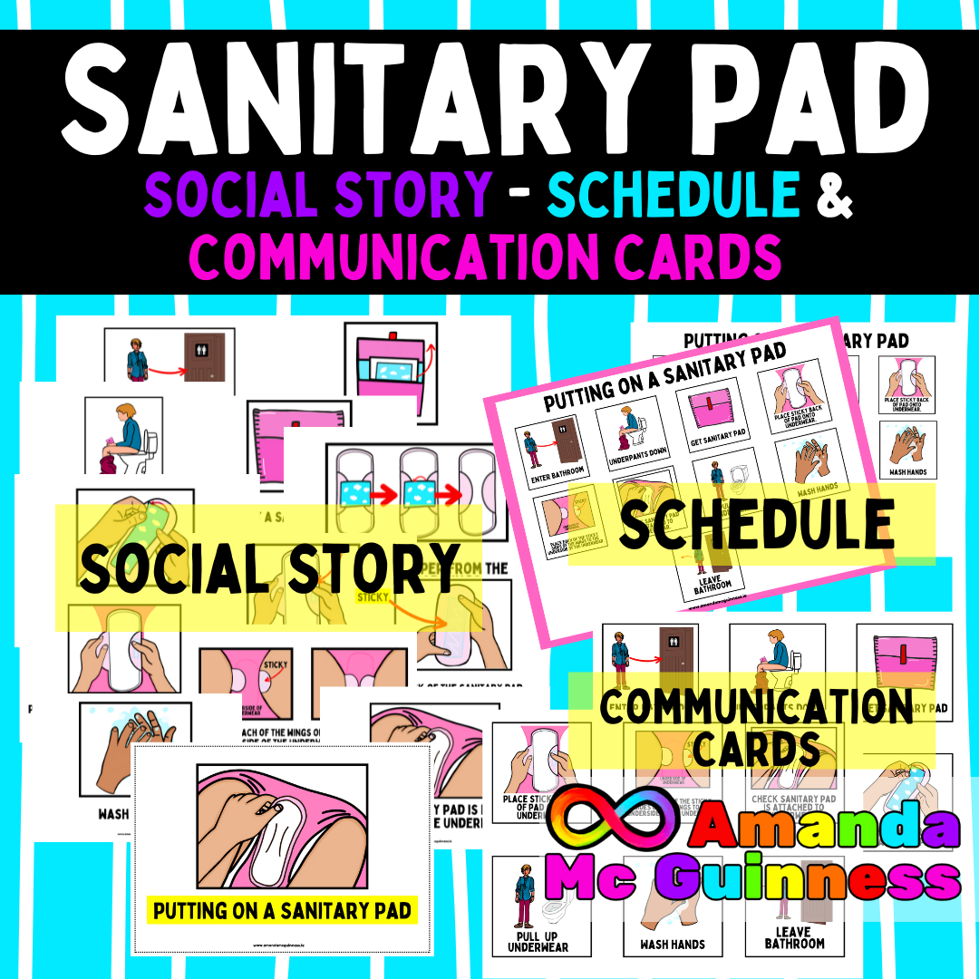 Sanitary / Menstruation Pad - Social Story / Schedule / Communication Cards For Autism Education
