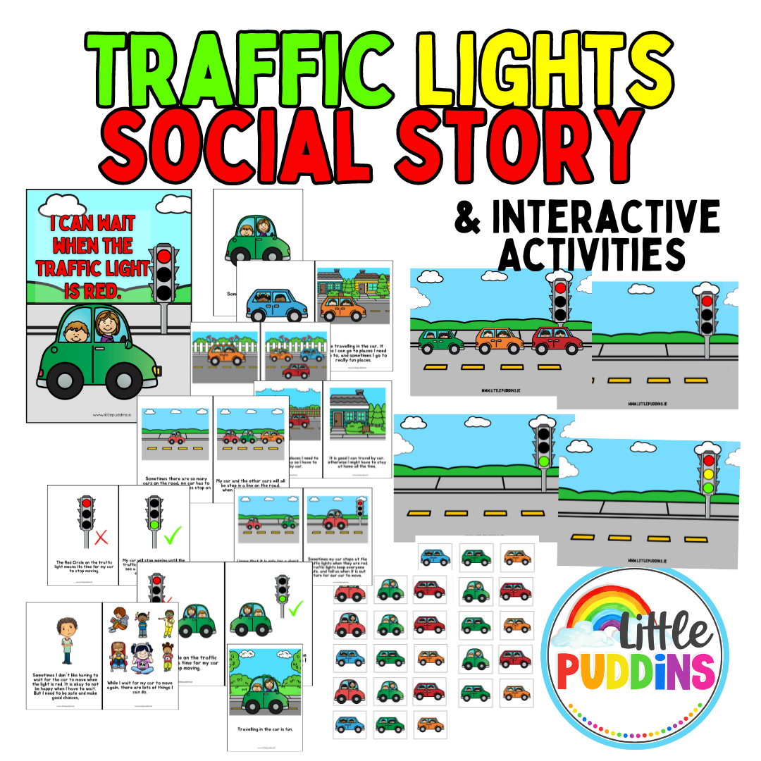 Stopping In Traffic / At Red Light Social Story & Activities For Autism