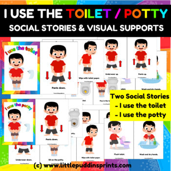 I use the toilet / potty Social Story and Visuals Bumper Set