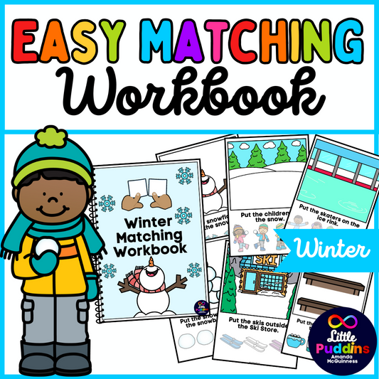 Winter Easy Matching File Folder Activity for Autism Special Education