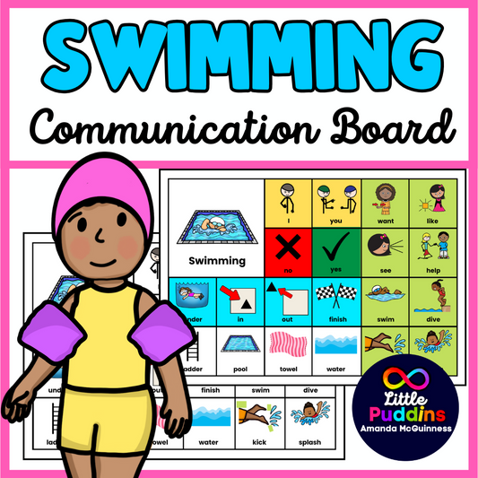 Swimming AAC Communication Board Autism Special Education