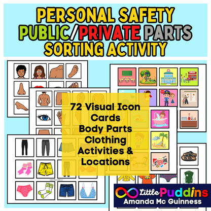 Autism Personal Body Safety Sorting Activity - Teenage Years