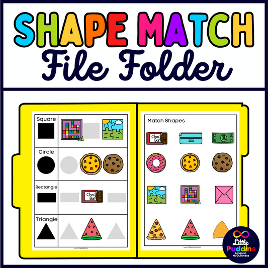 Autism Shapes Sorting / Matching File Folder Game Special Education Math
