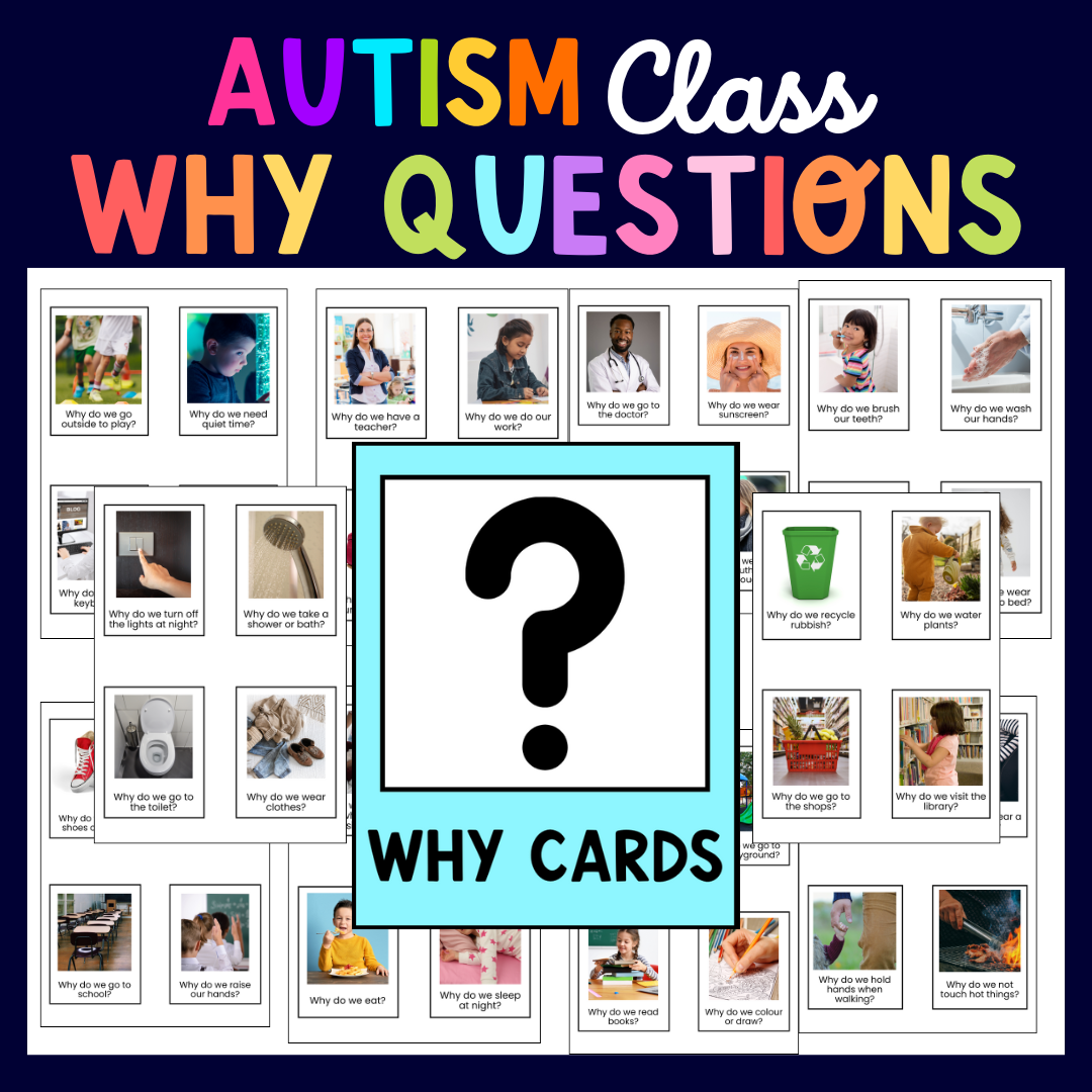 Why Question Cards for Autism - Speech Therapy 43 Real-Life Scenario Cards