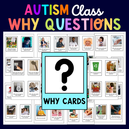 Why Question Cards for Autism - Speech Therapy 43 Real-Life Scenario Cards