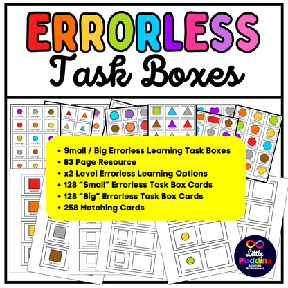 Small v Big Errorless Learning Task Cards for Autism Special Education ...
