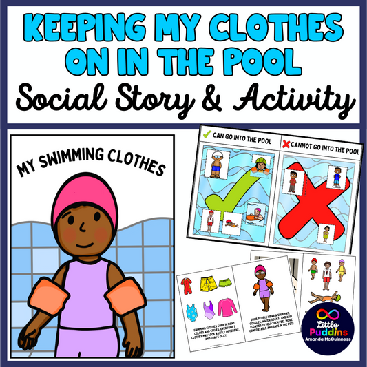 Keep My Swimming Clothes On In The Pool Social Story for Autism Special Ed