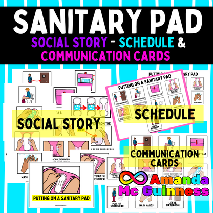 Sanitary / Menstruation Pad - Social Story / Schedule / Communication Cards For Autism Education